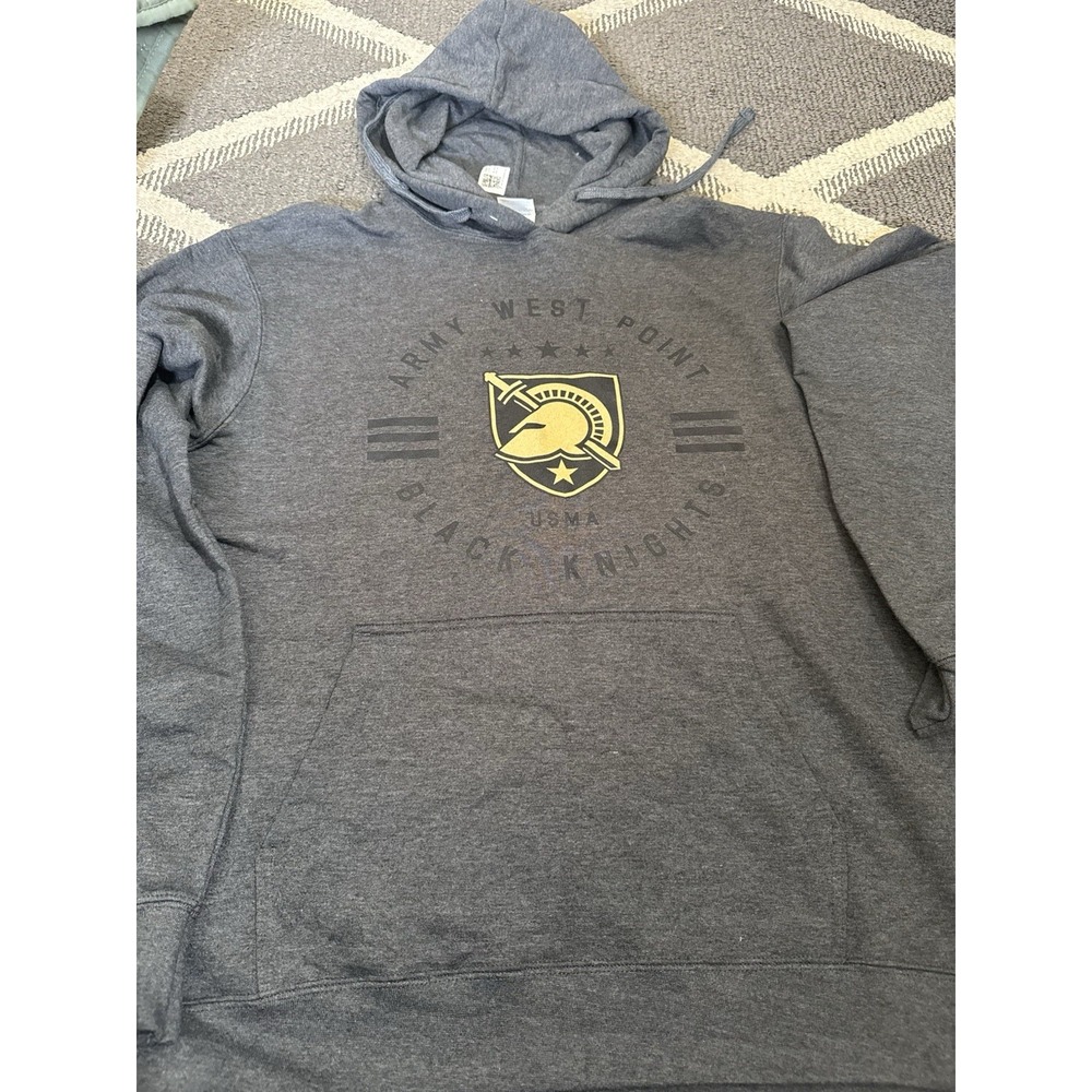 USMA Army West Point Black Mens Large Black‎ Knights Pullover Hoodie Military